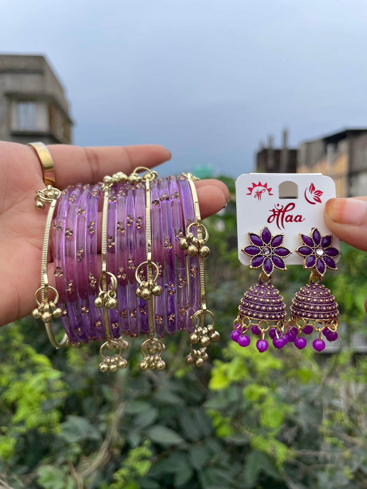 ( Kashmiri ) Bangels / Jhumka combo ππΈπ©π«Άπ»β¨