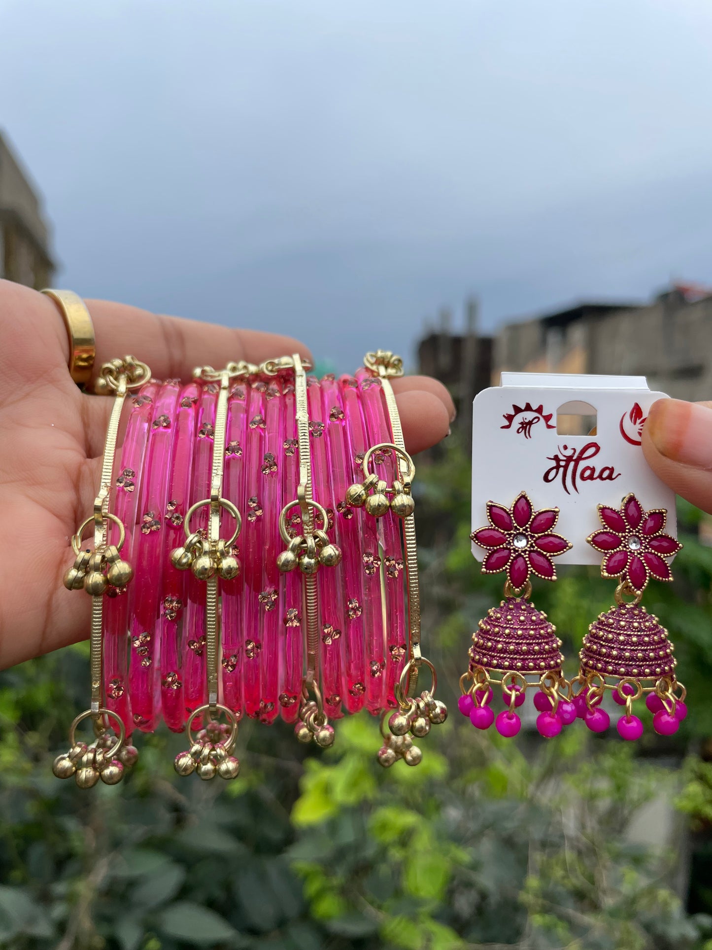 ( Kashmiri ) Bangels / Jhumka combo 💚🌸😩🫶🏻✨