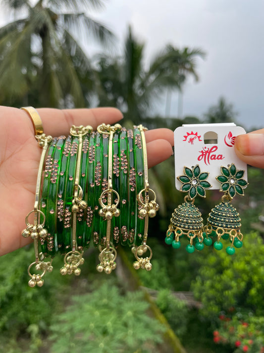 ( Kashmiri ) Bangels / Jhumka combo 💚🌸😩🫶🏻✨