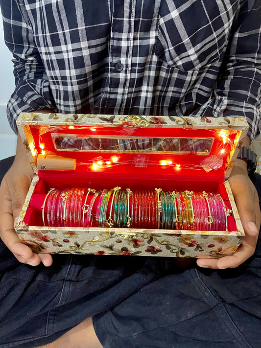 Kashmiri Bangels Box with Fairy Light ✨🪞🩷