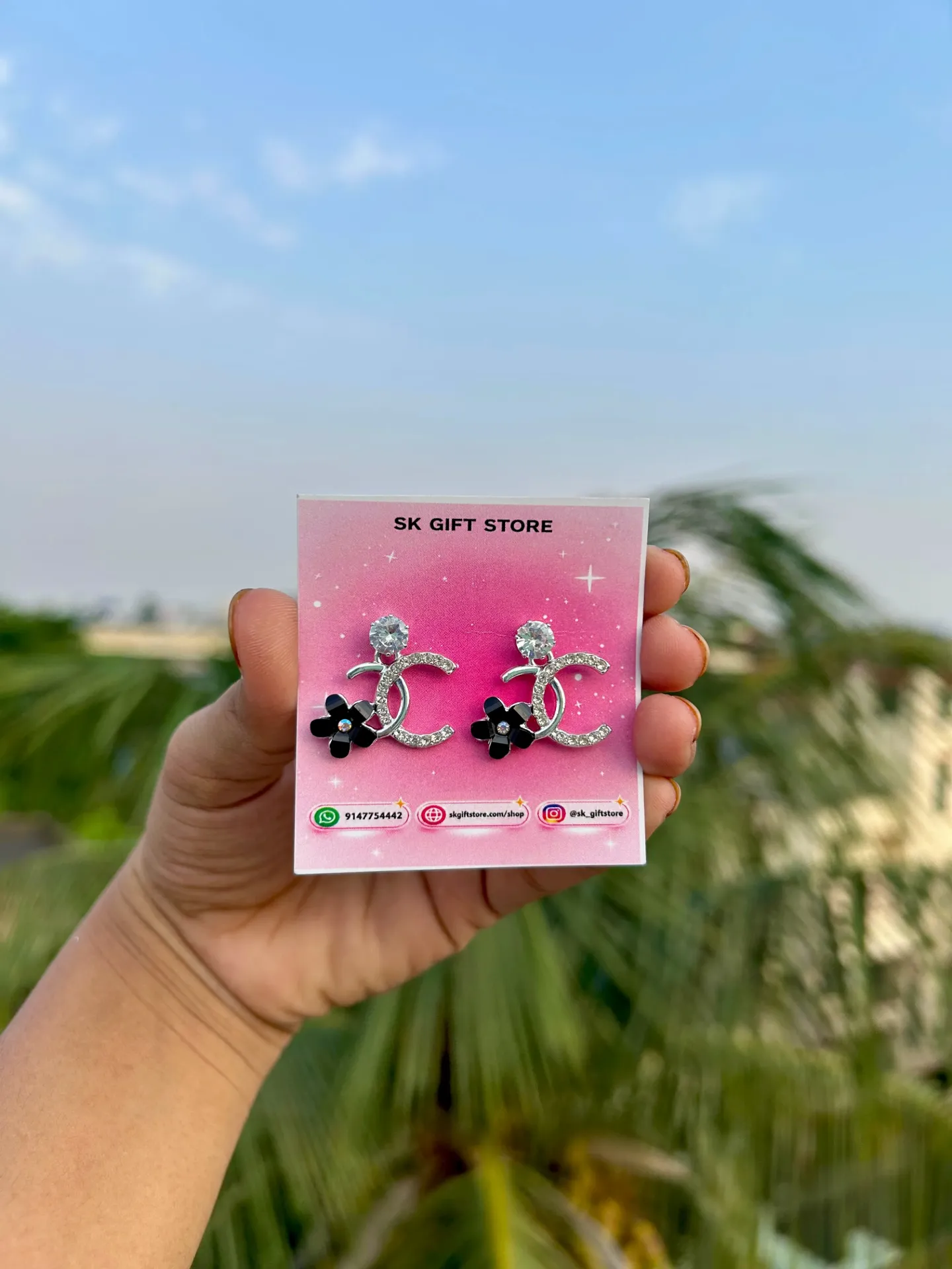 Moon Studs { Black }  🌙✨🖤