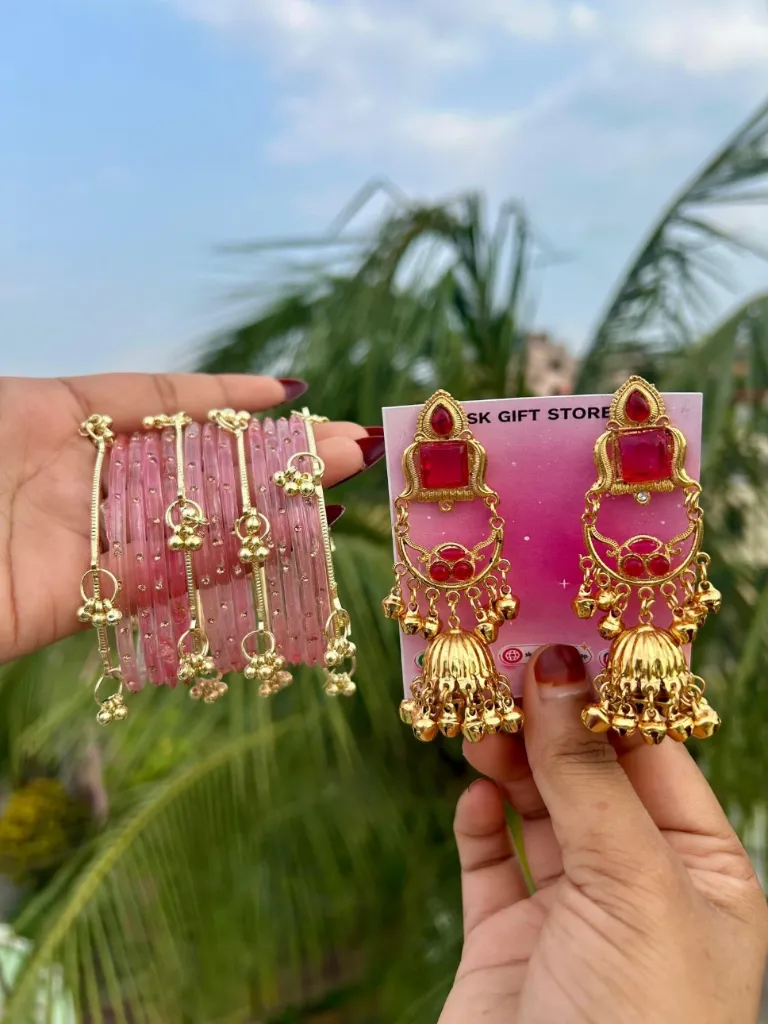 { PREMIUM } Kashmiri Bangels / Jhumka Combo ✨🩷🪞